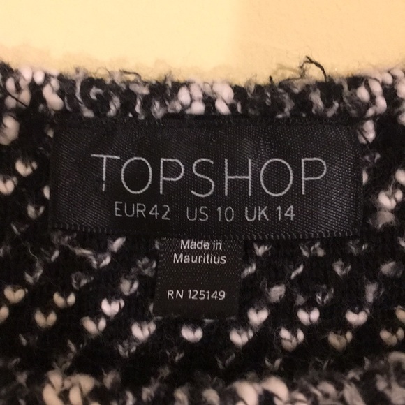 Topshop shirt dress tunic midi knit striped fringe - Picture 5 of 6